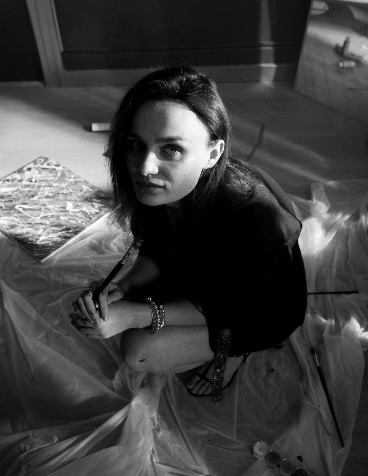 Artist in her studio