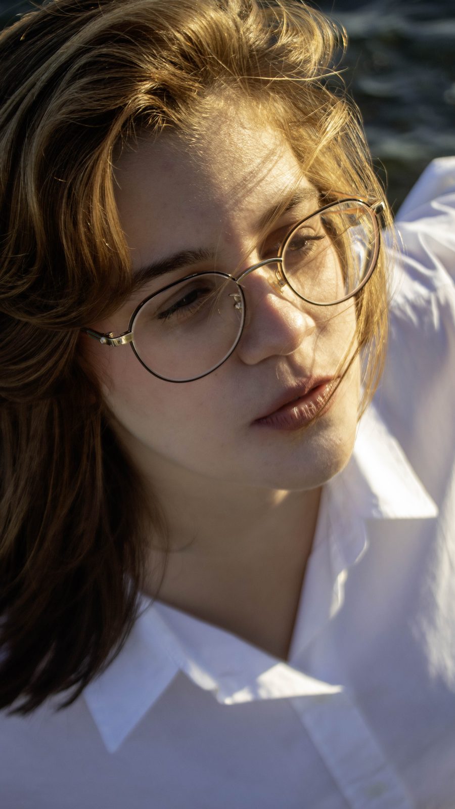 Backlit golden hour portrait