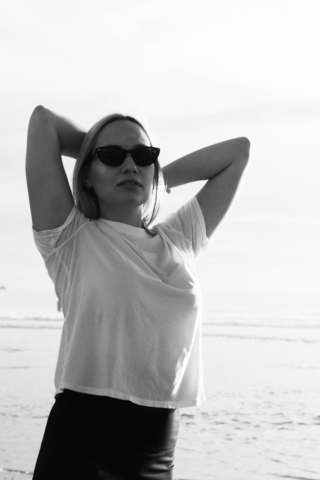 Beach portrait, high key